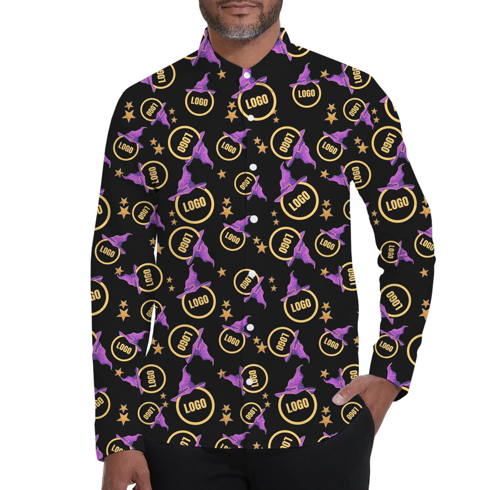[Live Preview] Halloween Custom Logo Hat Long Sleeves Shirt - variant image 1