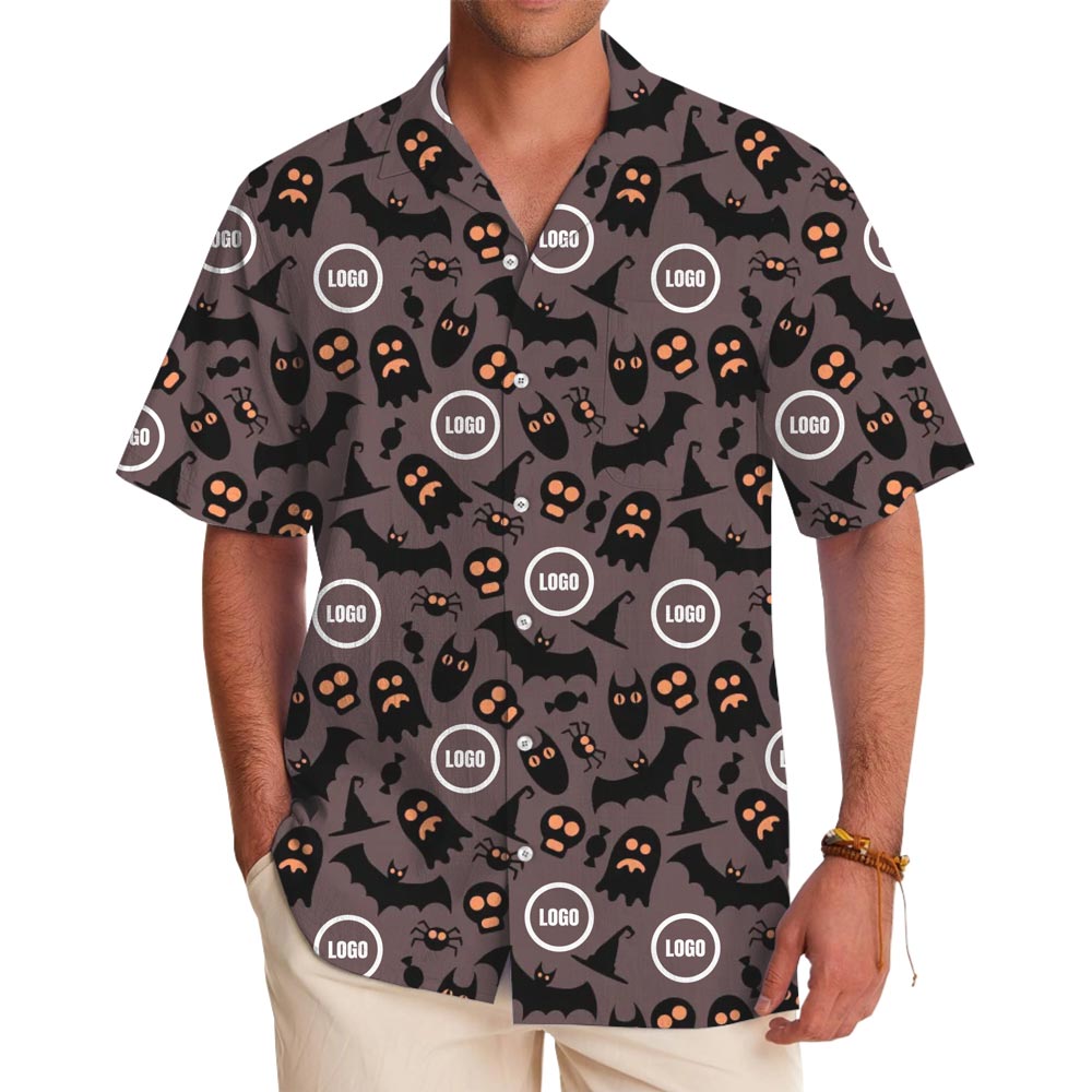 [Live Preview] Spooky Custom Logo Hawaiian Shirt - variant image 1