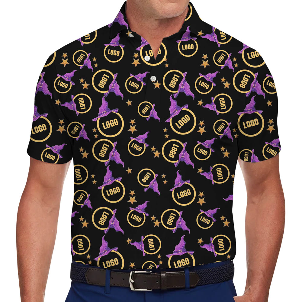 [Live Preview] Witch Hat Halloween Custom Logo Polo Shirt - variant image 1