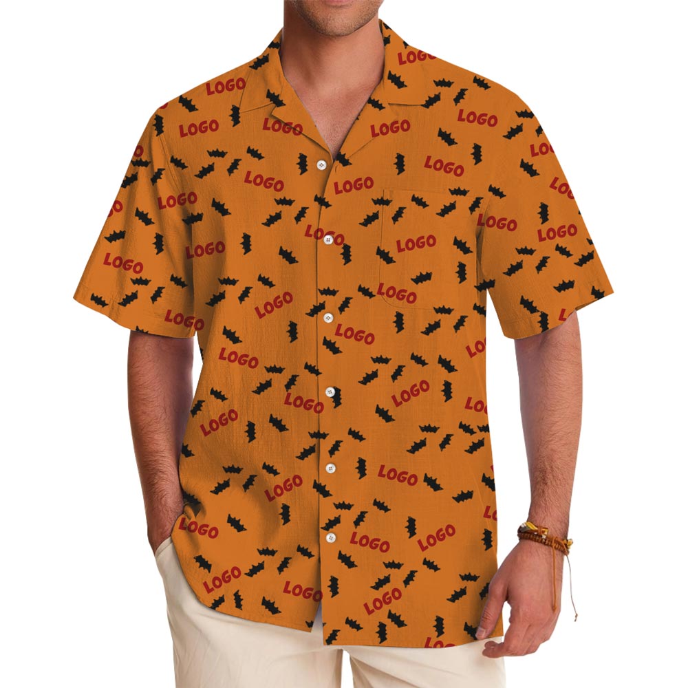 [Live Preview] Custom Company Logo Hawaiian Shirt Theme Halloween - variant image 1