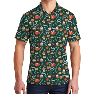 [Live Preview] Christmas Icon Print Custom Logo Hawaiian Shirt