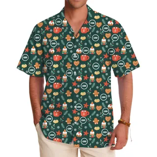 [Live Preview] Christmas Pattern Custom Logo Hawaiian Shirt