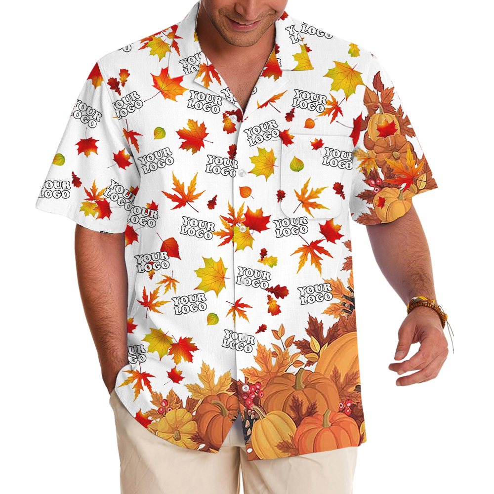 Thanksgiving Fall Theme Custom Logo Hawaiian Shirt - variant image 1