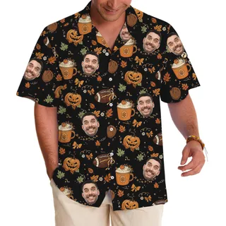 Halloween Custom Face Football Hawaiian Shirt