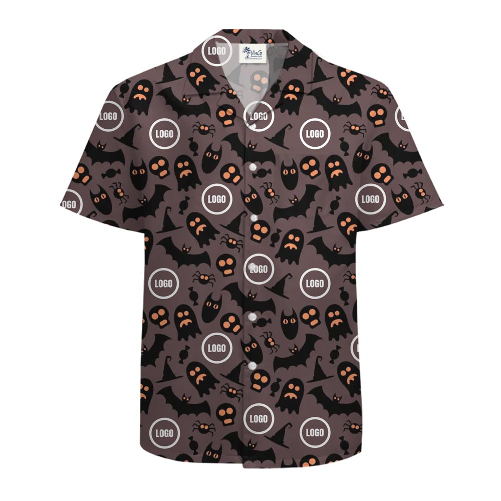 [Live Preview] Spooky Custom Logo Hawaiian Shirt