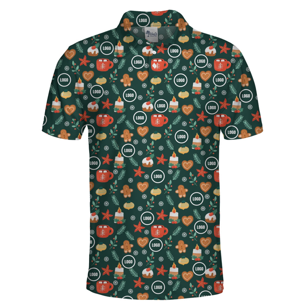 [Live Preview] Christmas Icon Print Custom Logo Hawaiian Shirt
