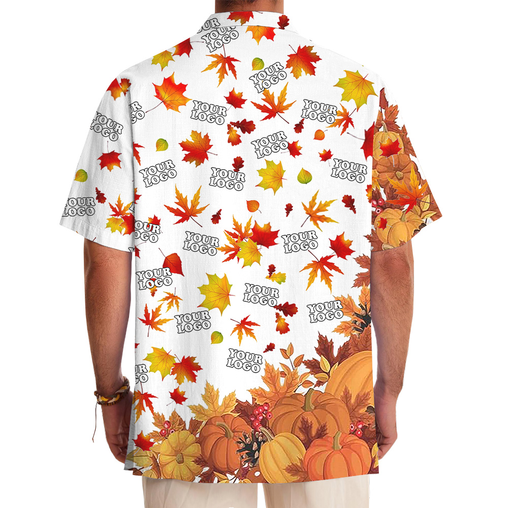Thanksgiving Fall Theme Custom Logo Hawaiian Shirt