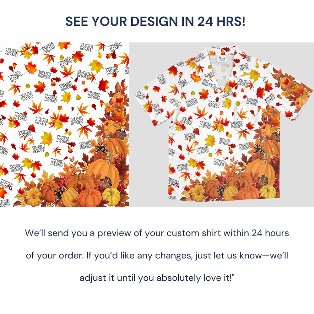 Thanksgiving Fall Theme Custom Logo Hawaiian Shirt