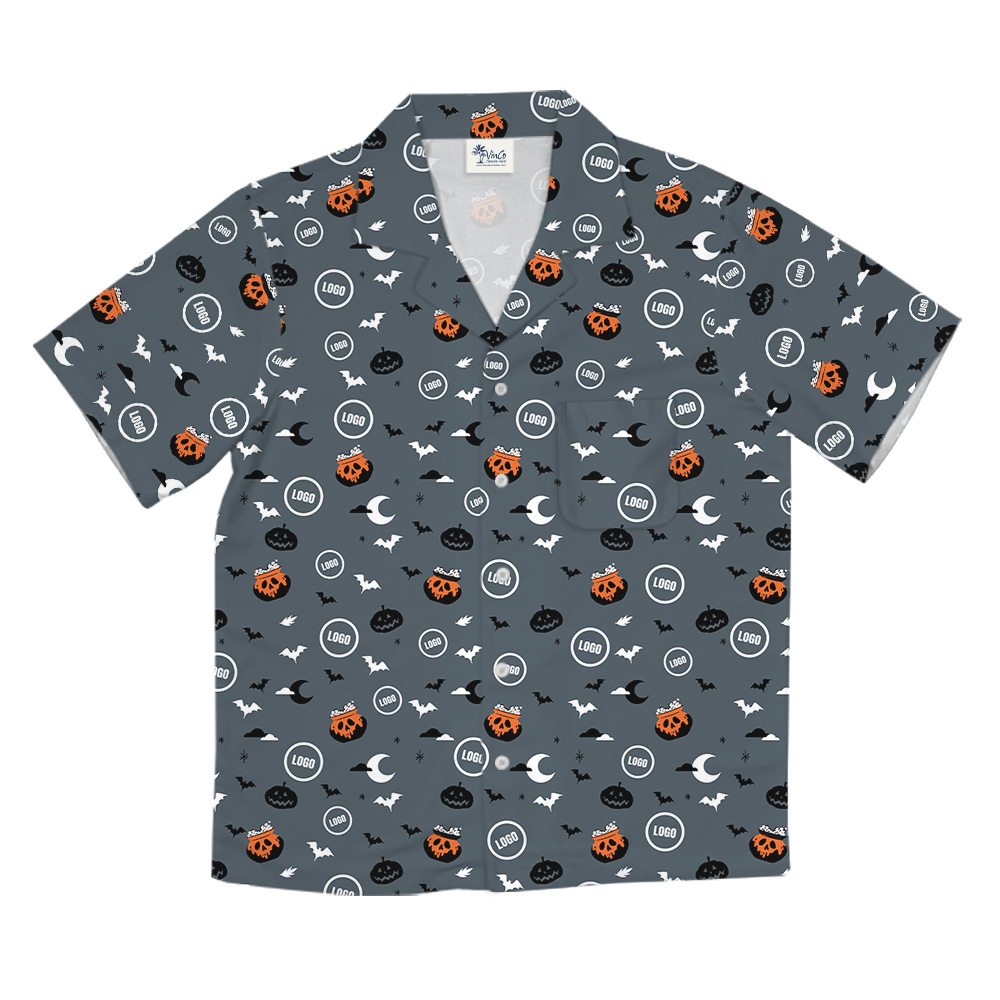 Spooky Custom Logo Halloween Night Hawaiian Shirt