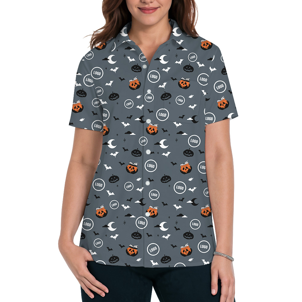 Spooky Custom Logo Halloween Night Hawaiian Shirt
