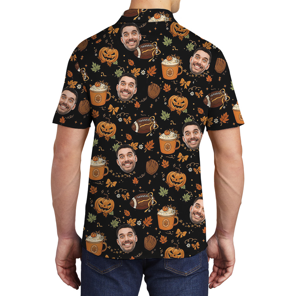 Halloween Football Custom Face Polo Shirt