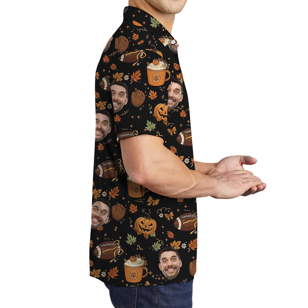 Halloween Football Custom Face Polo Shirt