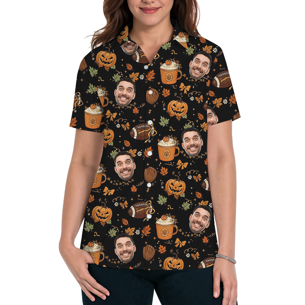 Halloween Custom Face Football Hawaiian Shirt