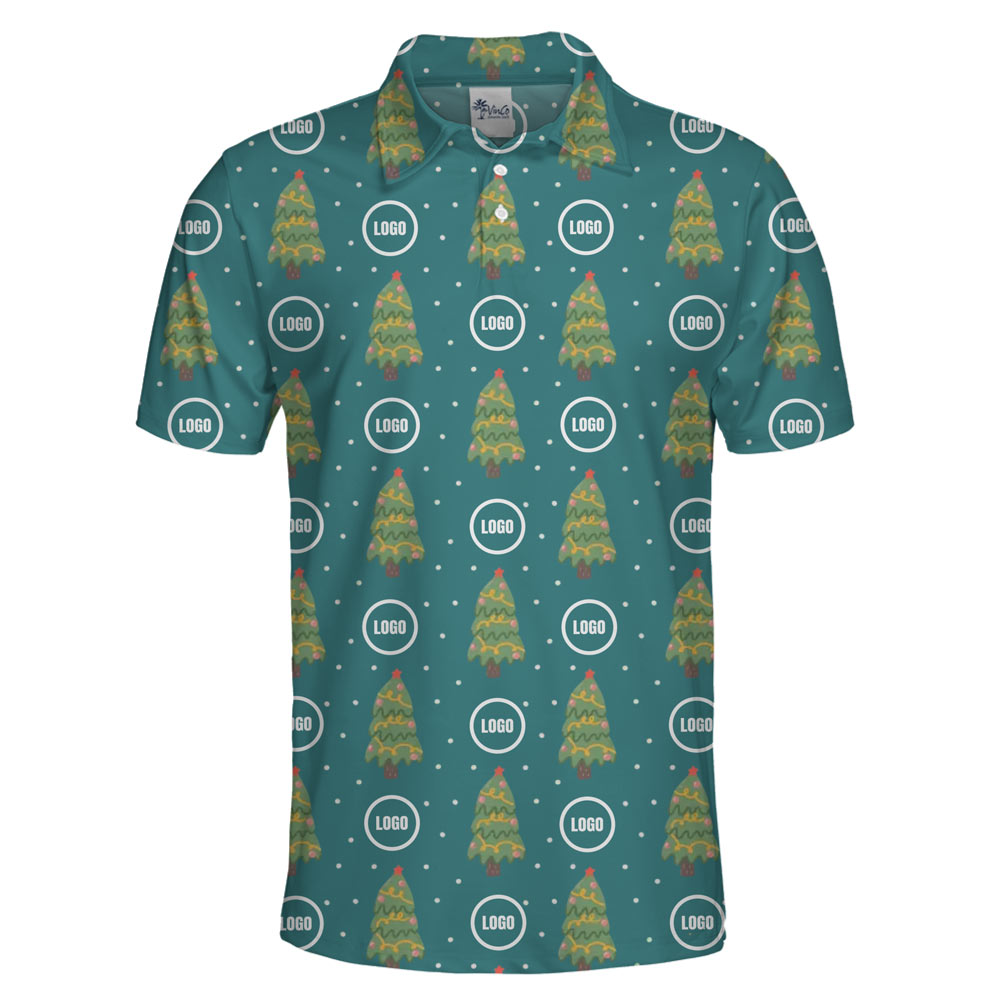 [Live Preview] Christmas Tree Custom Logo Polo Shirt