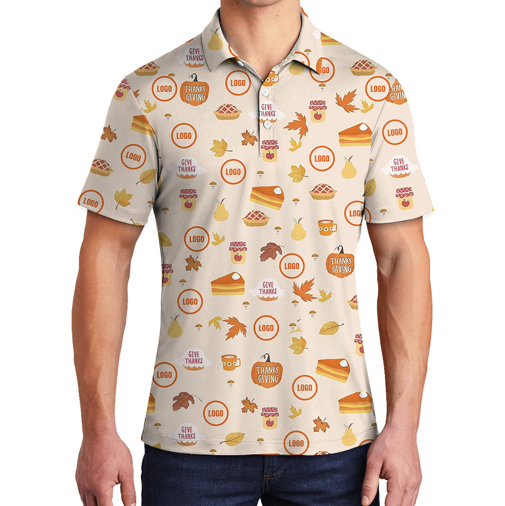 Custom Logo Thanksgiving Print Polo Shirt - variant image 1