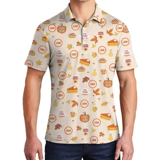 Custom Logo Thanksgiving Print Polo Shirt