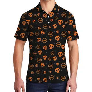 Creepy Skull Custom Logo Halloween Polo Shirt