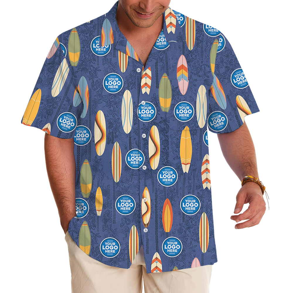 Custom Logo Ocean Breeze Surf Hawaiian Shirt - variant image 1