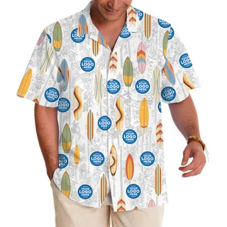 Beach Surfboard Custom Logo Hawaiian Shirt