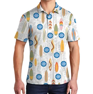 Beach Surfboard Custom Logo Polo Shirt