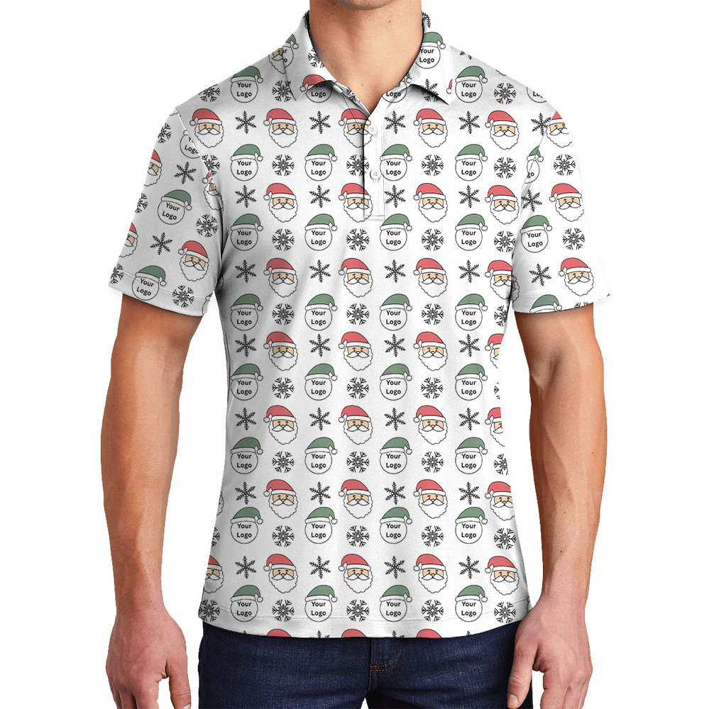 White Custom Logo Christmas Company Polo Shirt - variant image 1