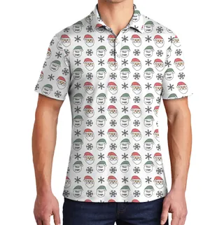 White Custom Logo Christmas Company Polo Shirt