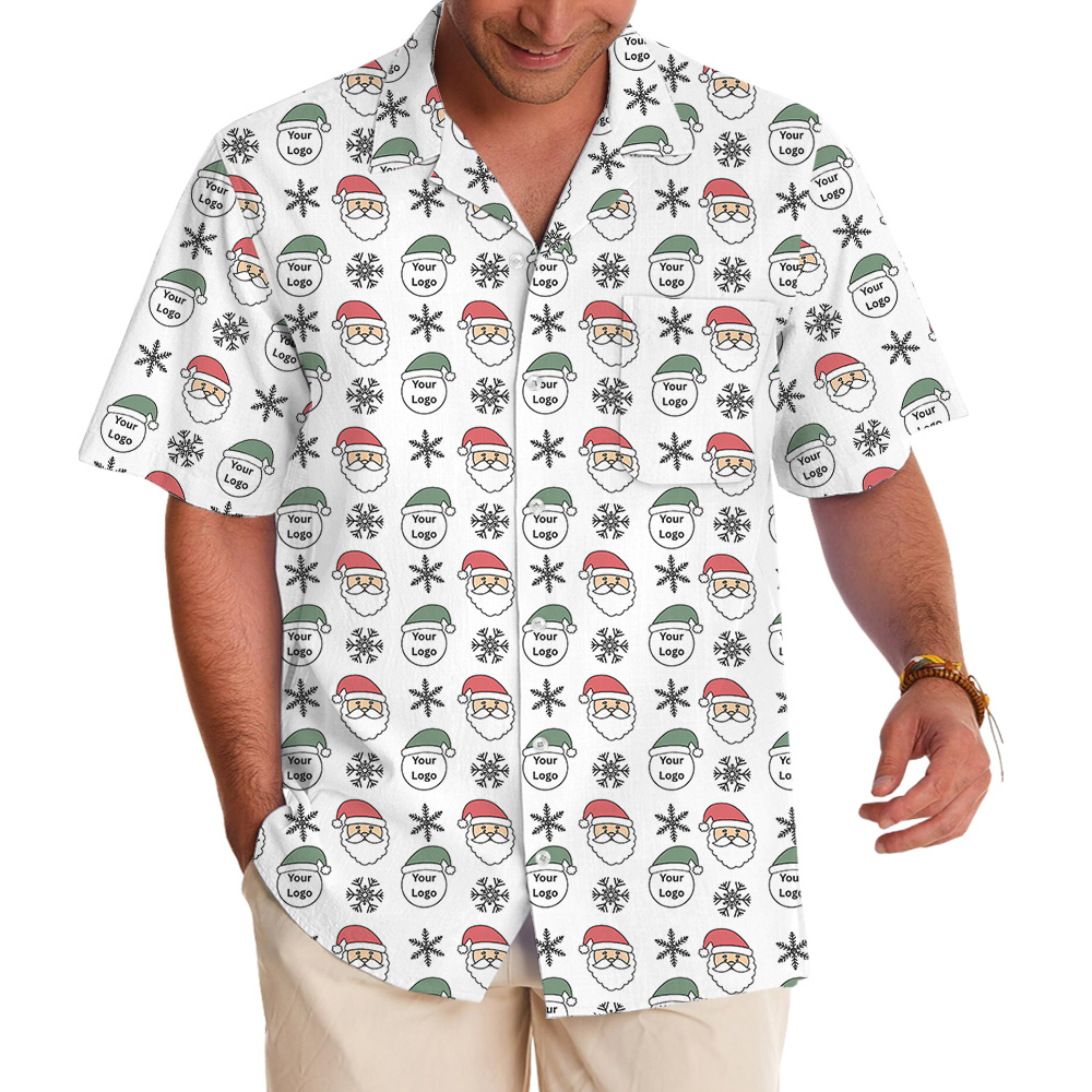 Winter Christmas Seamless Custom Logo Hawaiian Shirt - variant image 1