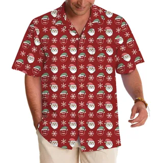 Red Custom Logo Christmas Joy Seamless Hawaiian Shirt