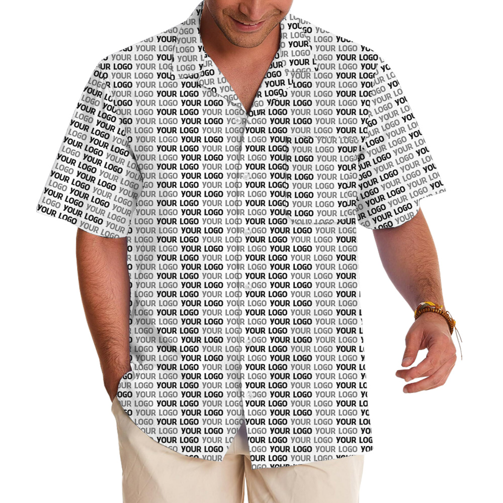 Hawaiian Shirt Monochrome Full Custom Logo - variant image 1