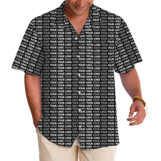 All-Over Custom Logo Hawaiian Shirt