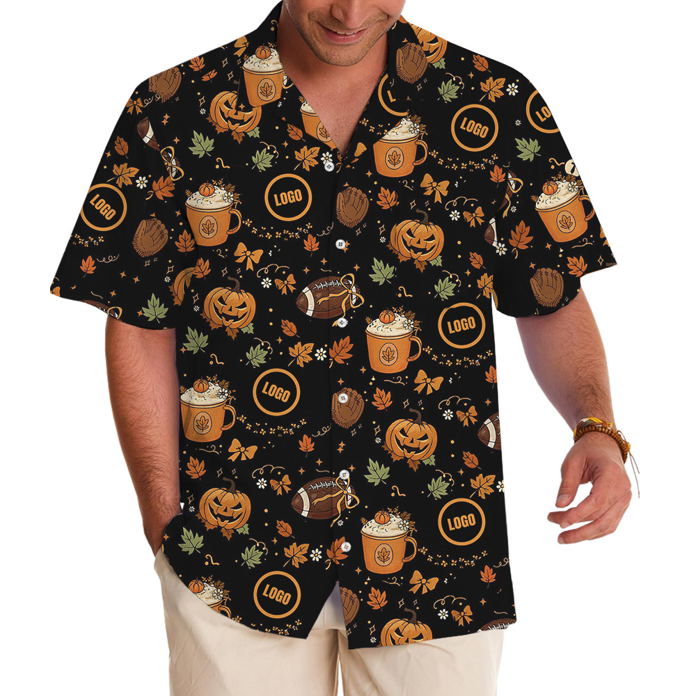 Football Halloween Custom Logo Hawaiian Shirt - variant image 1