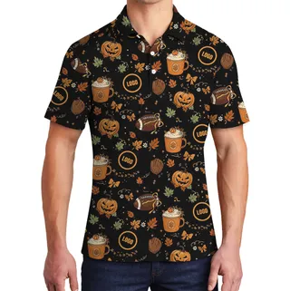 Football Halloween Polo Shirt With Custom Logo