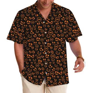 Spooky Smile Custom Logo Halloween Hawaiian Shirt