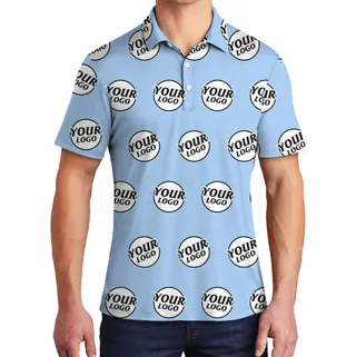 Blue Basic Custom Logo Polo Shirt