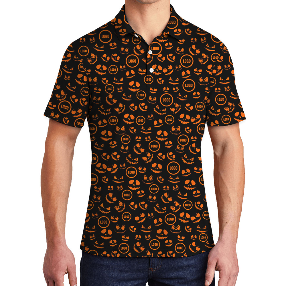 Custom Logo Halloween Faces Polo Shirt - variant image 1