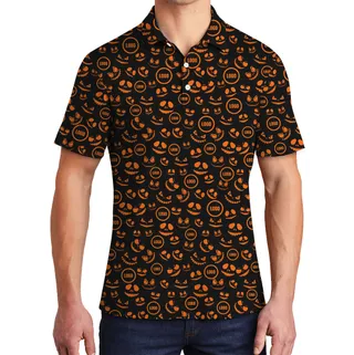 Custom Logo Halloween Faces Polo Shirt