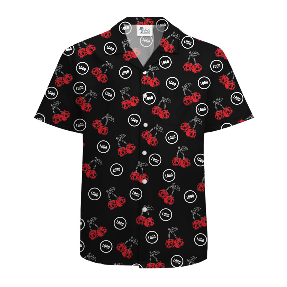 [Live Preview] Scary Cherry Custom Logo Hawaiian Shirt