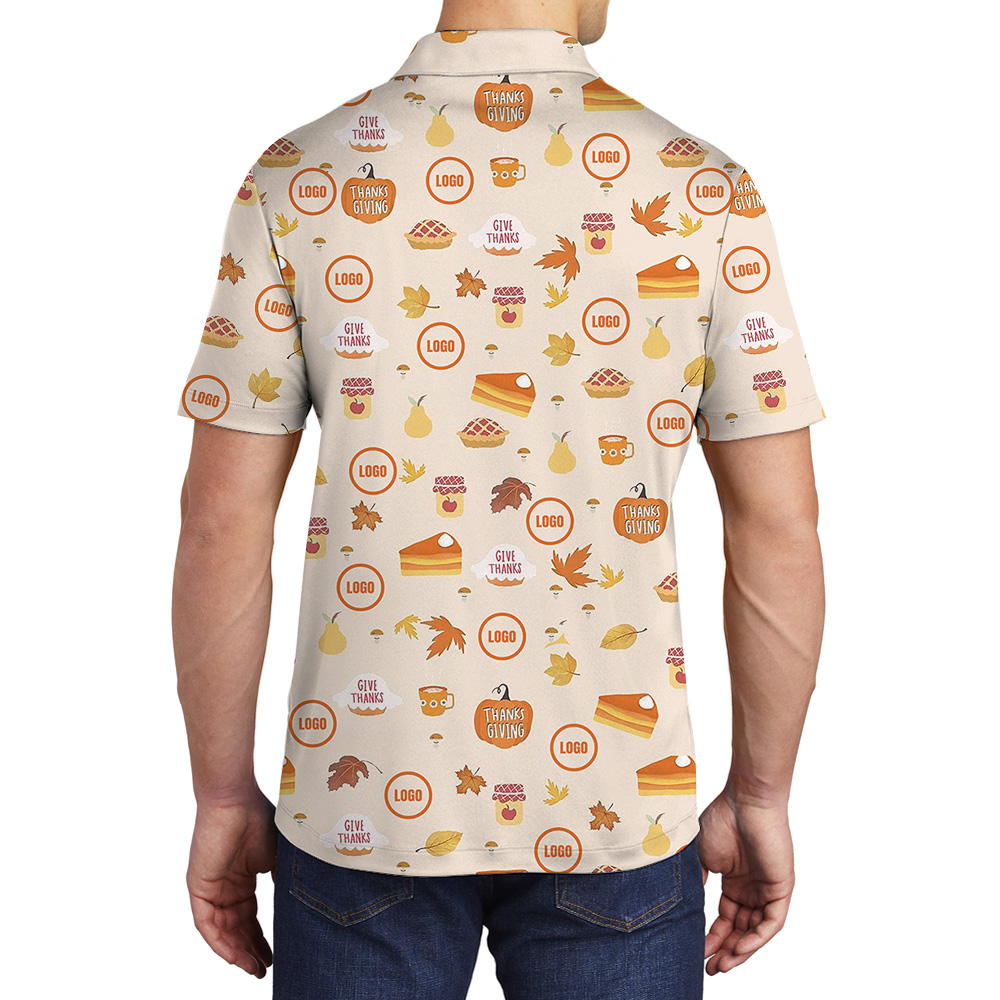 Custom Logo Thanksgiving Print Polo Shirt