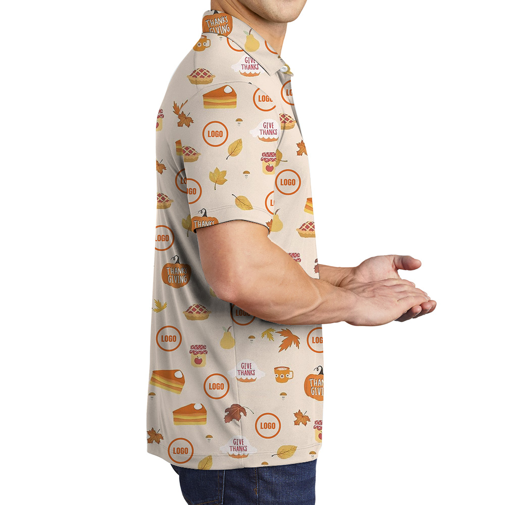 Custom Logo Thanksgiving Print Polo Shirt