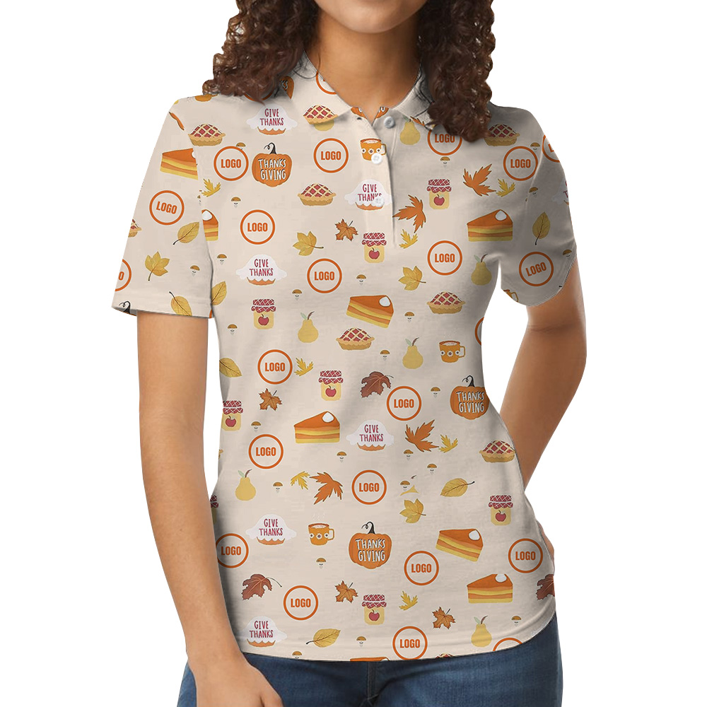 Custom Logo Thanksgiving Print Polo Shirt