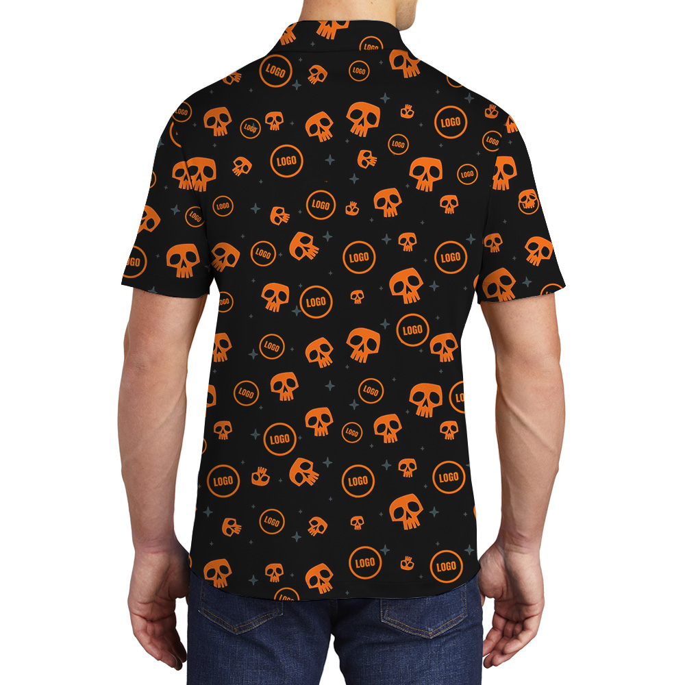 Creepy Skull Custom Logo Halloween Polo Shirt