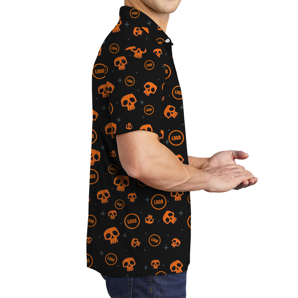 Creepy Skull Custom Logo Halloween Polo Shirt