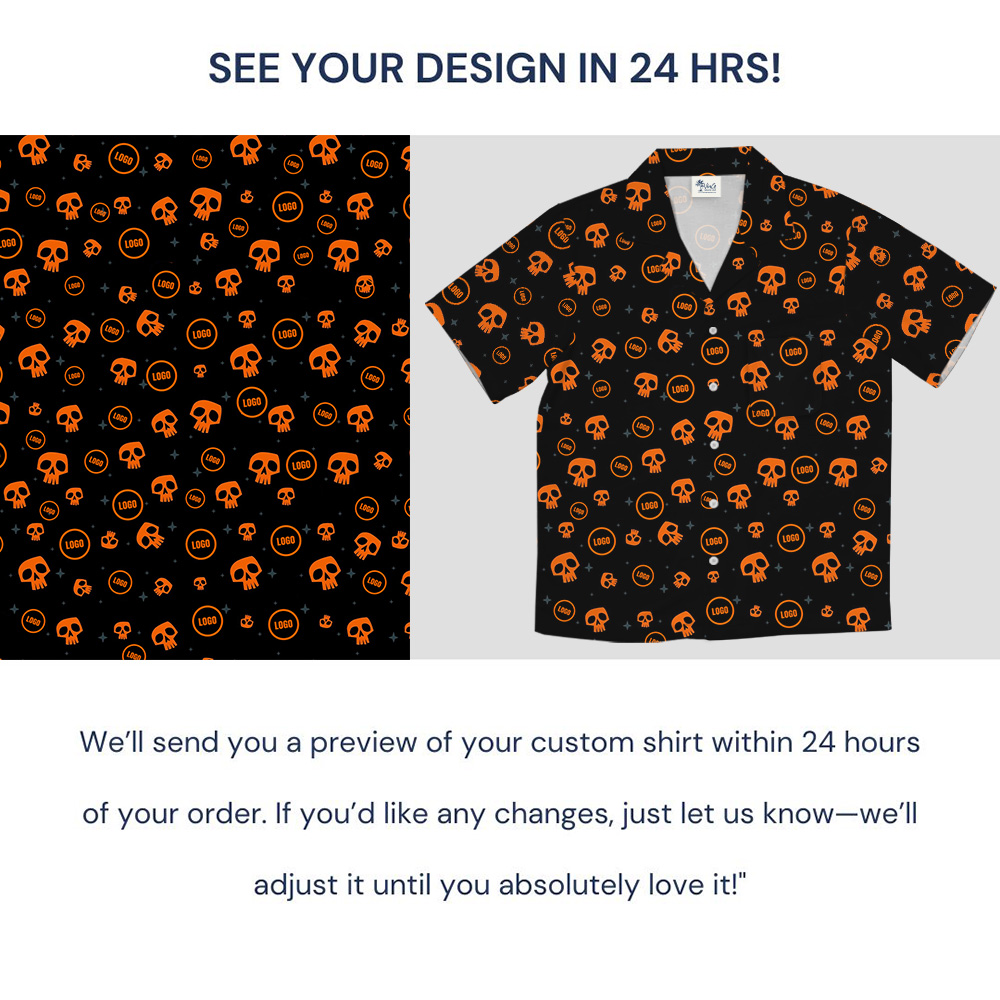 Custom Logo Halloween Skull Hawaiian Shirt