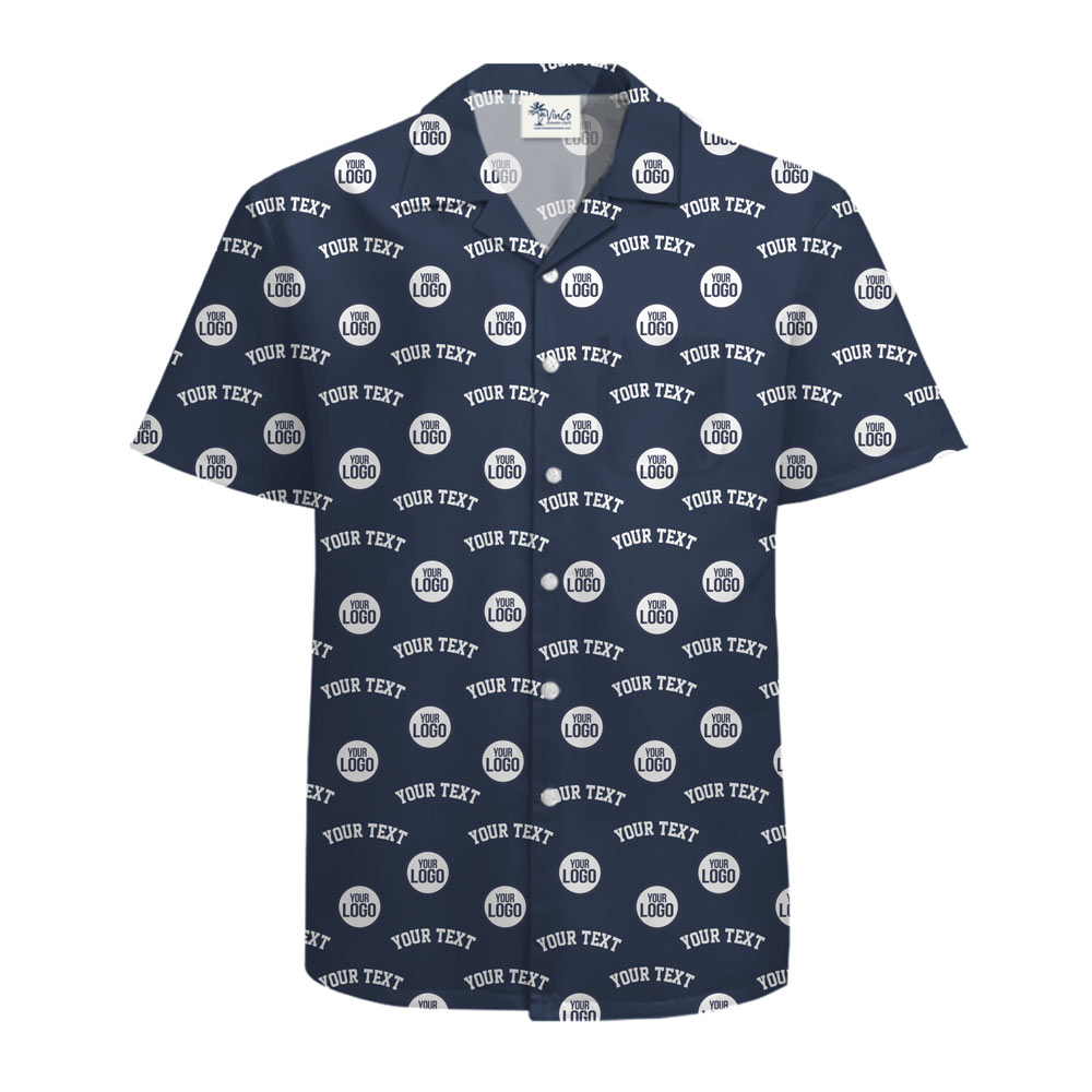 Customizable Logo And Text Hawaiian Shirt For Branding