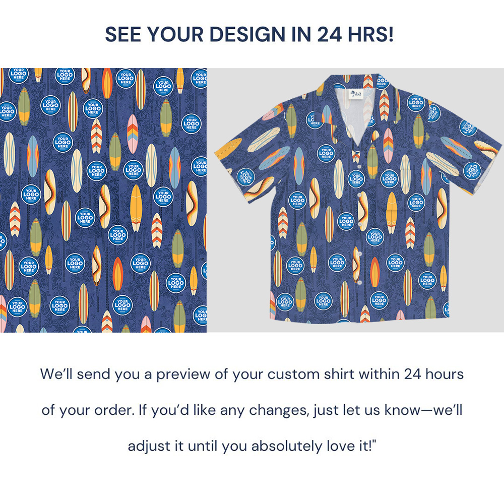 Custom Logo Ocean Breeze Surf Hawaiian Shirt