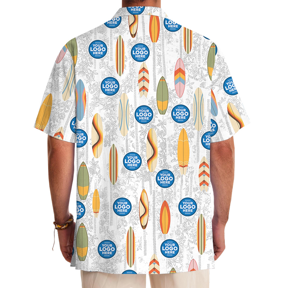 Beach Surfboard Custom Logo Hawaiian Shirt