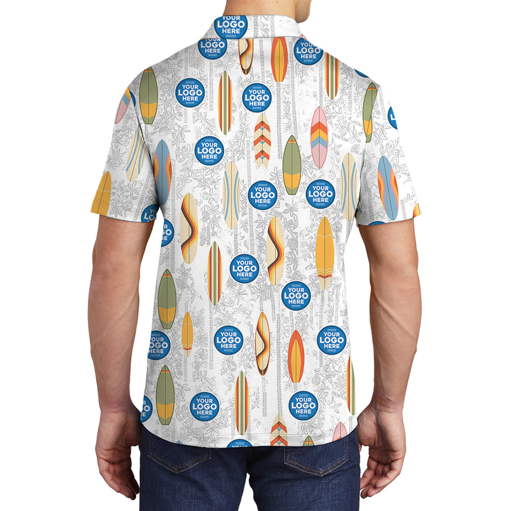 Beach Surfboard Custom Logo Polo Shirt