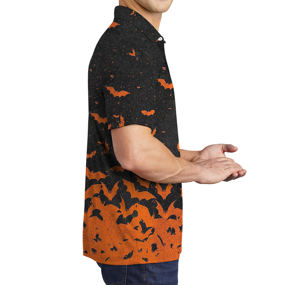 Custom Logo Halloween Flying Bats Polo Shirt