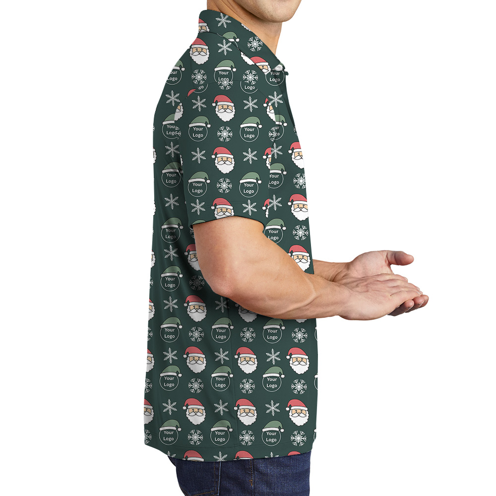 Christmas Custom Logo Santa Claus Navy Polo Shirt