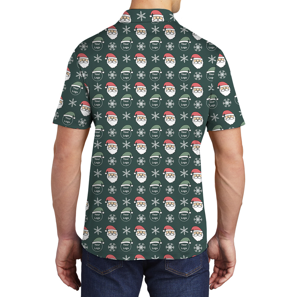 Christmas Custom Logo Santa Claus Navy Polo Shirt